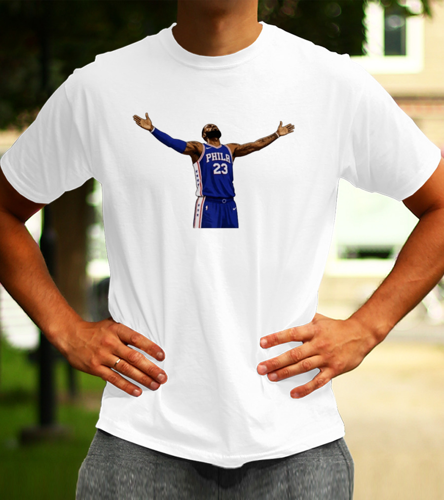 LeBron James Philadelphia 76ers Number 23 NBA Celebration Moment T-Shirt