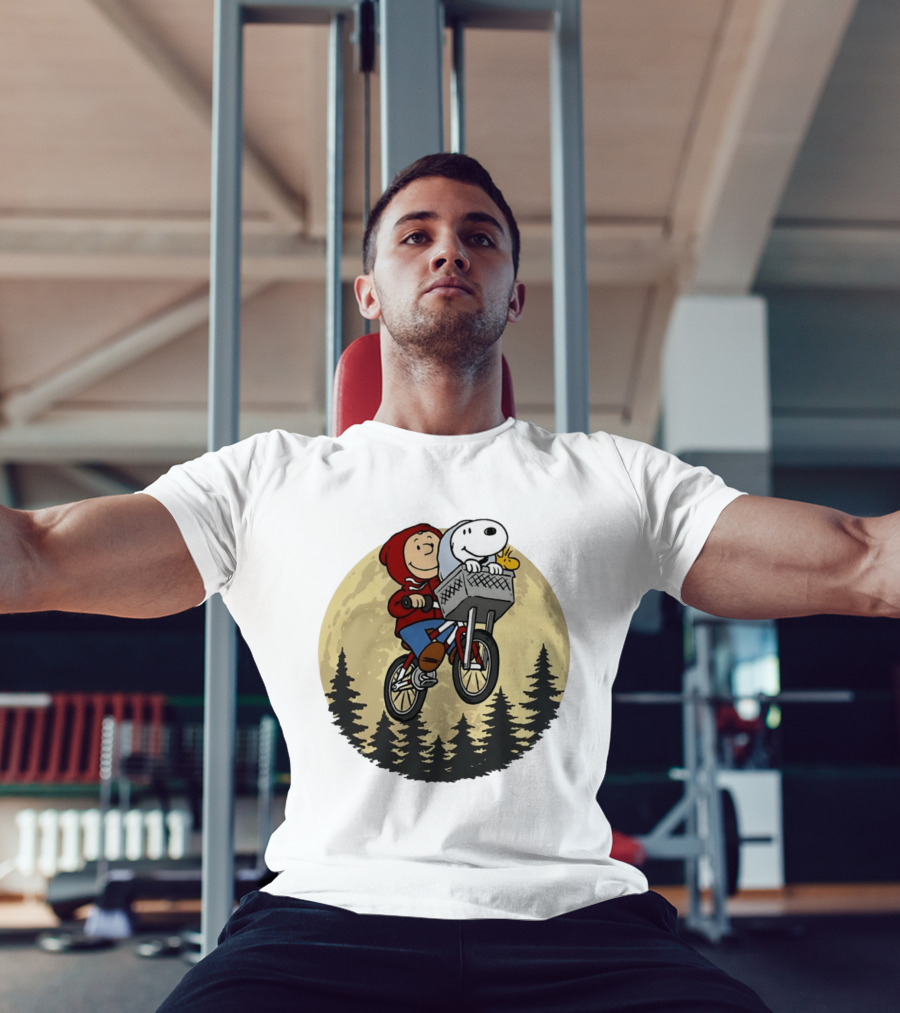 Moon Ride Snoopy And Charlie Brown Bicycle Adventure T-Shirt