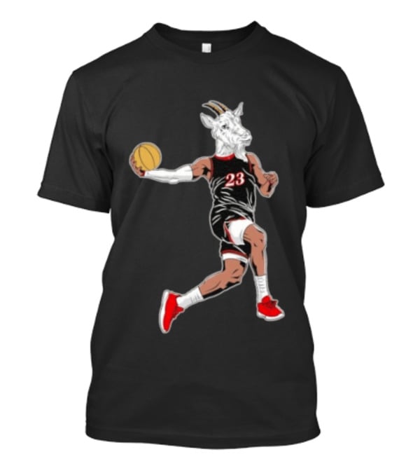 Goat Basketball Player Number 23 Greatest Of All Time Dunking Action T-Shirt