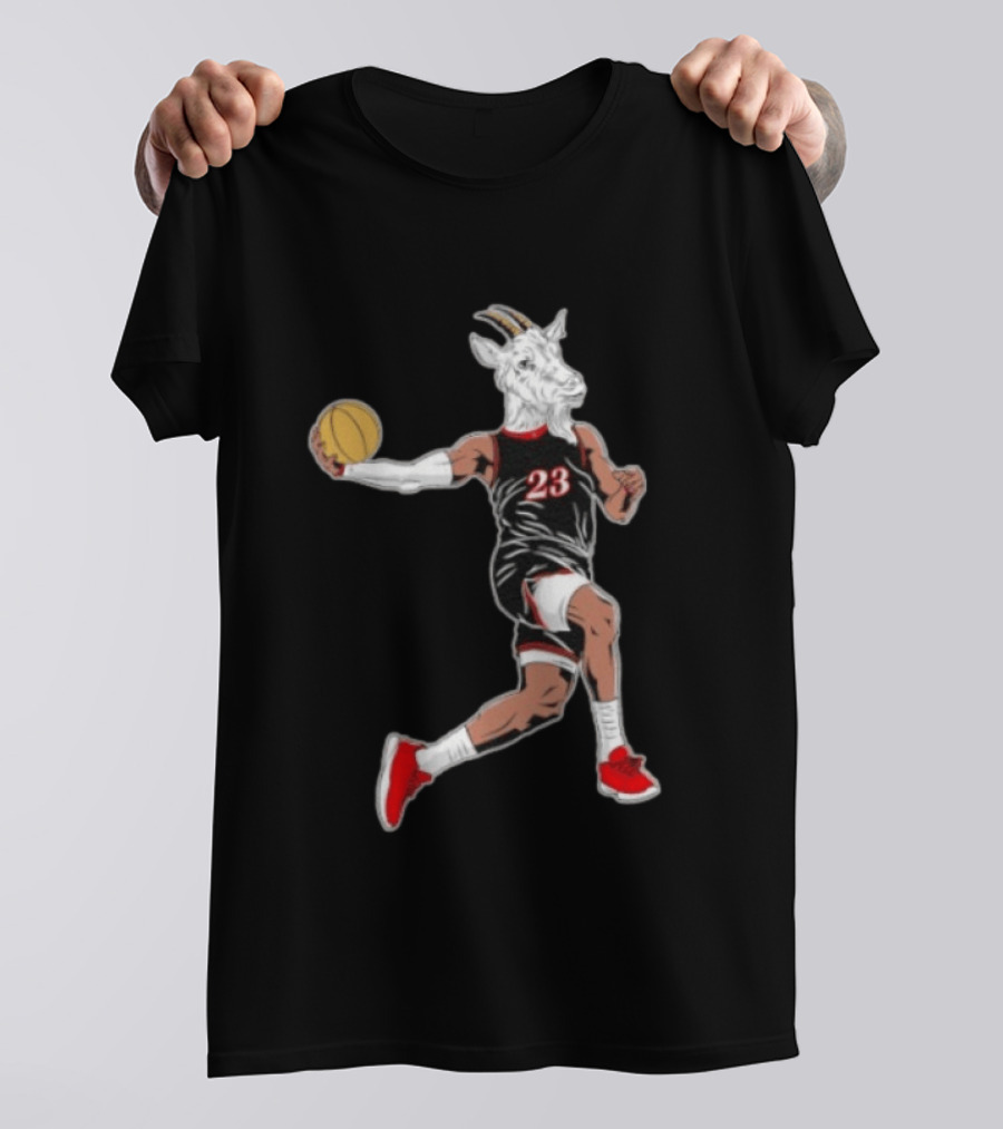 Goat Basketball Player Number 23 Greatest Of All Time Dunking Action T-Shirt