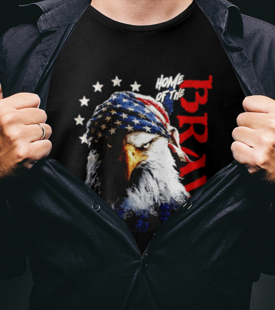 American Eagle Bandana Home Of The Brave Stars T-Shirt