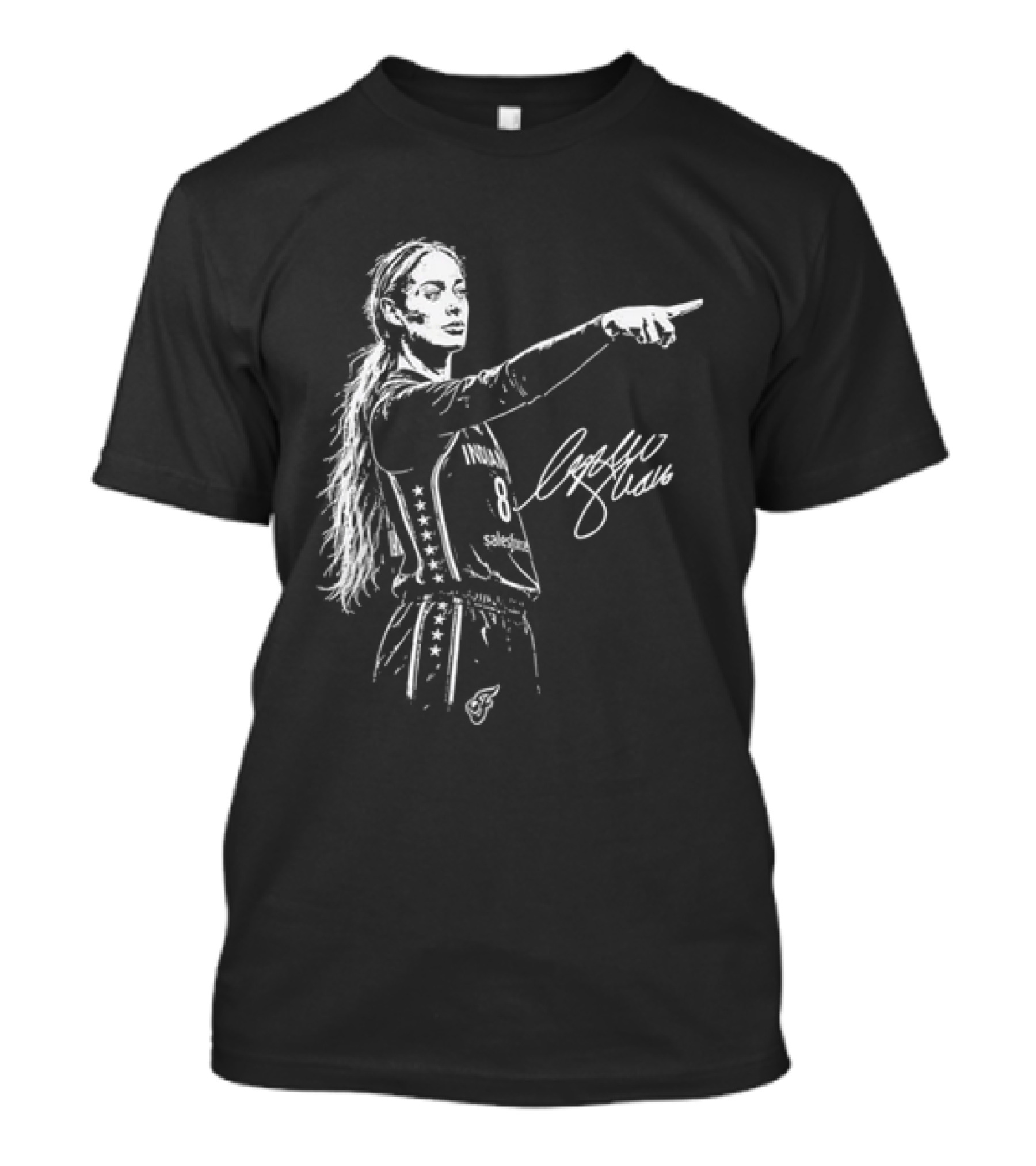 Sophie Cunningham Pointing Gesture Basketball Player Sketch T-Shirt