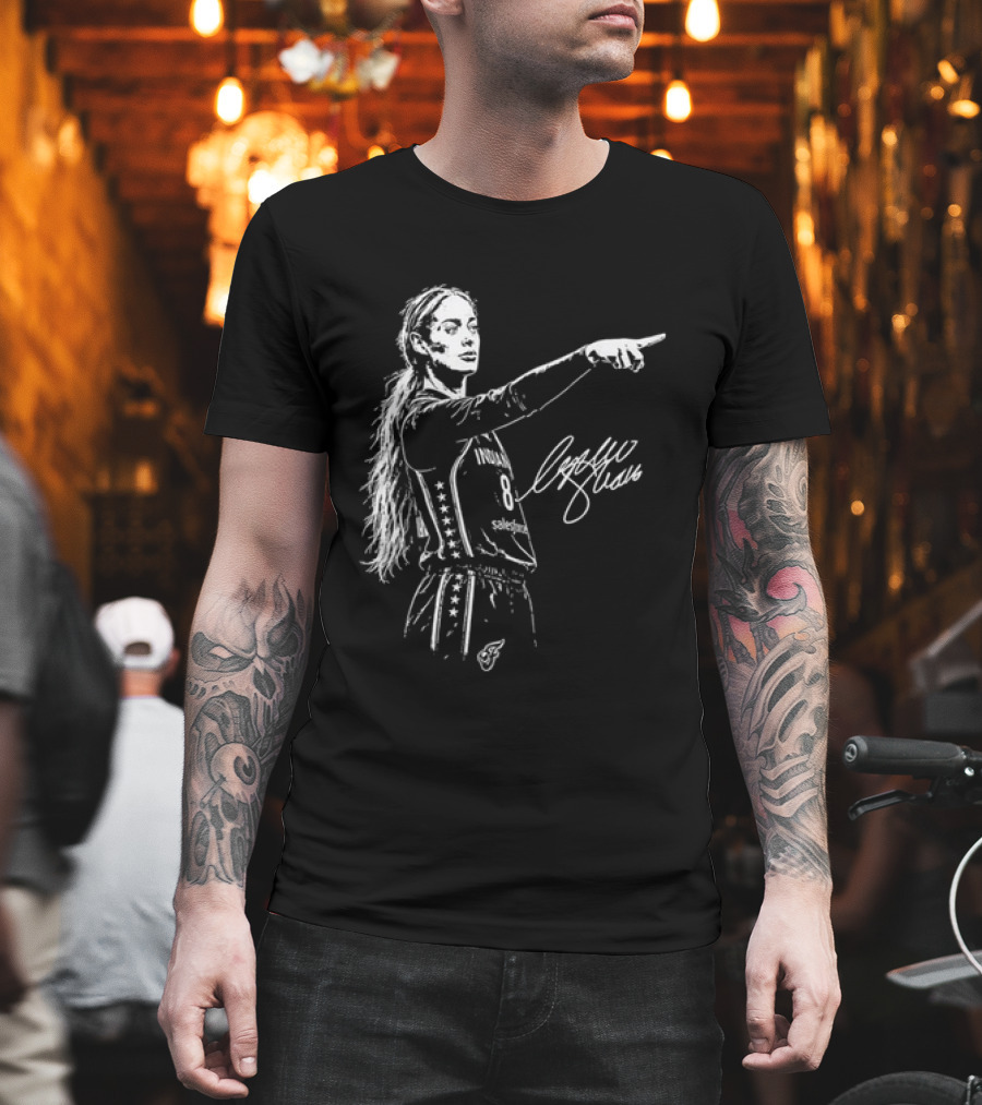 Sophie Cunningham Pointing Gesture Basketball Player Sketch T-Shirt