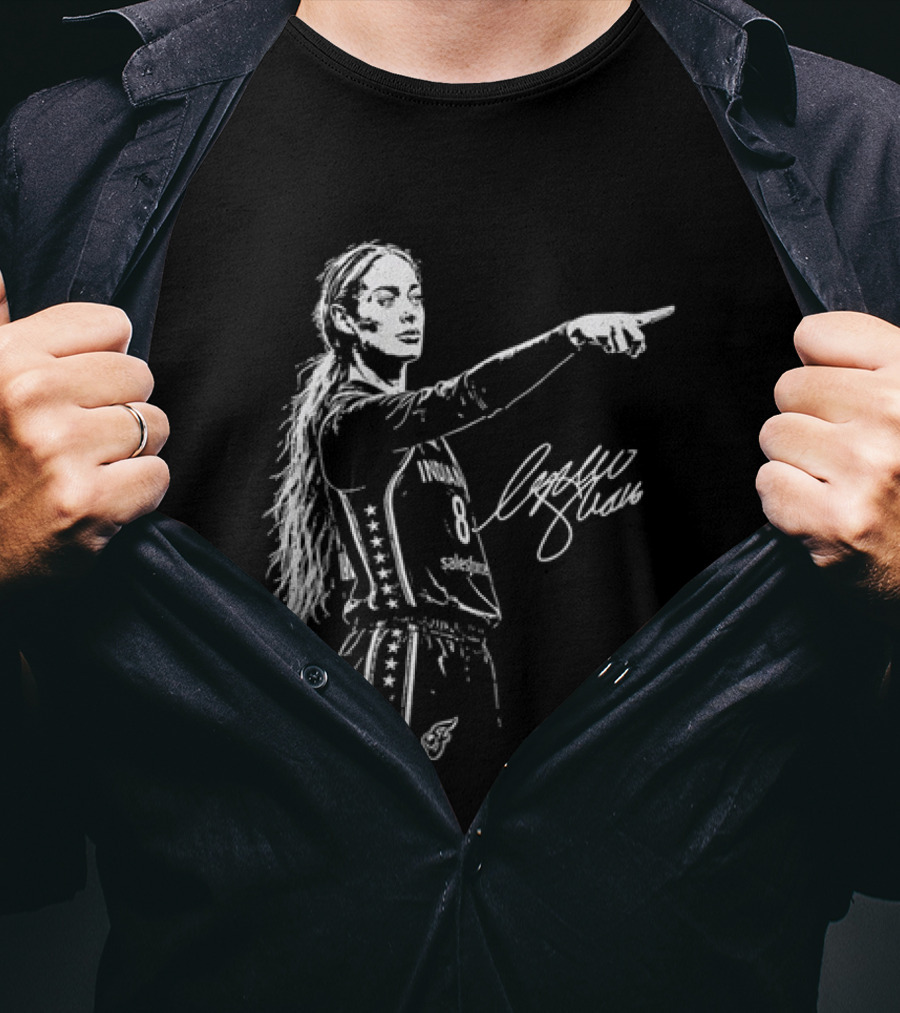 Sophie Cunningham Pointing Gesture Basketball Player Sketch T-Shirt