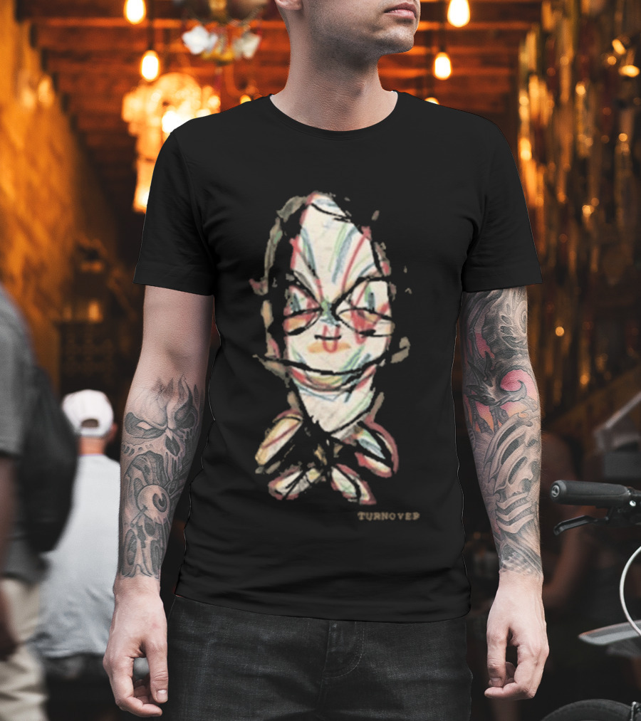 Turnover Store Bug Distorted Face Sketch T-Shirt