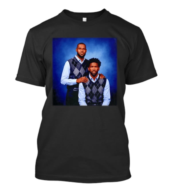 Lebron James Joel Embiid Philadelphia 76ers In Matching Argyle Sweaters T-Shirt