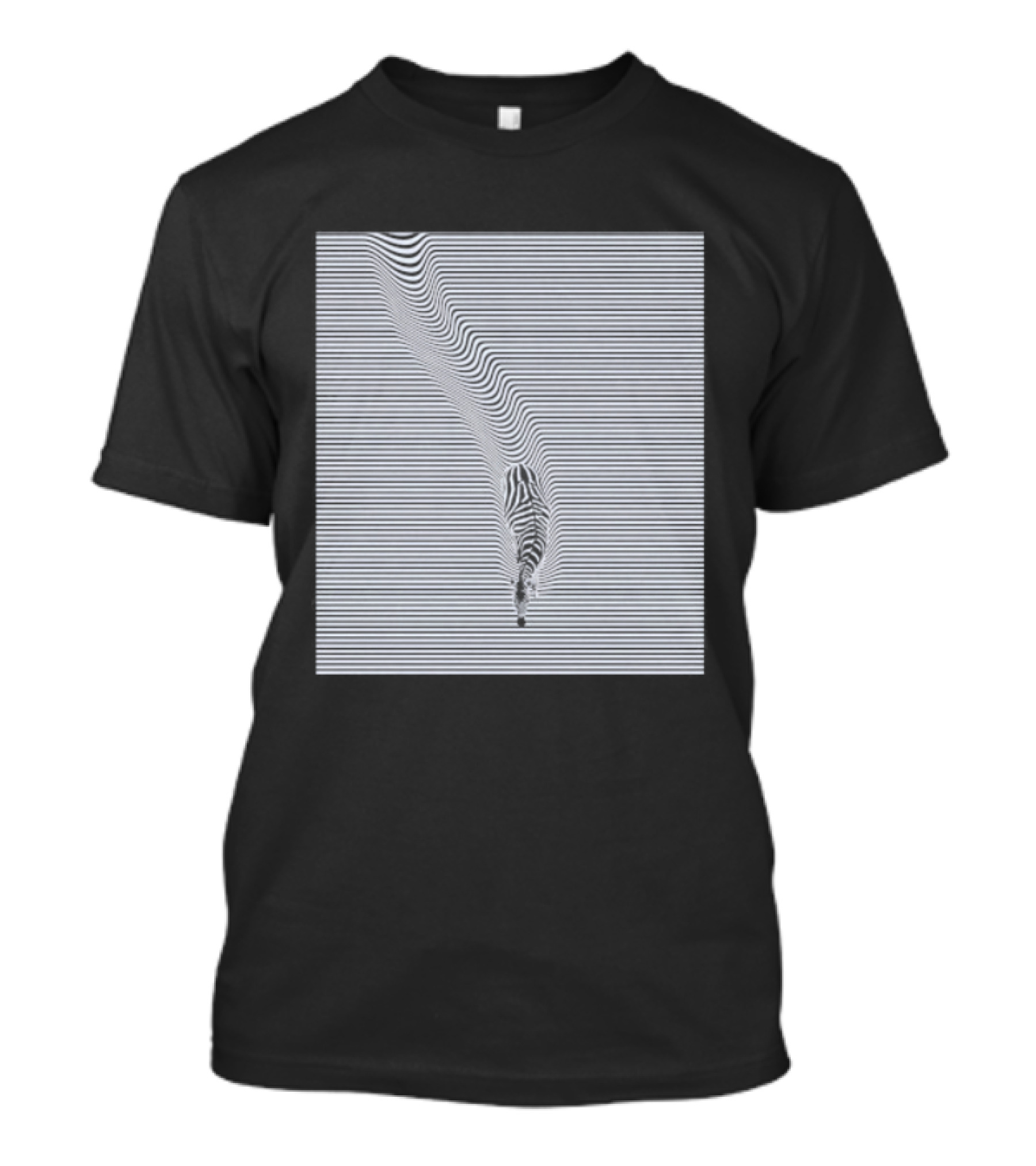 Zebra Optical Illusion Striped Black And White T-Shirt