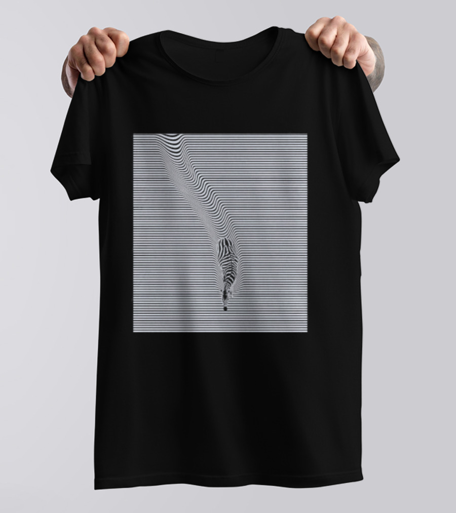 Zebra Optical Illusion Striped Black And White T-Shirt