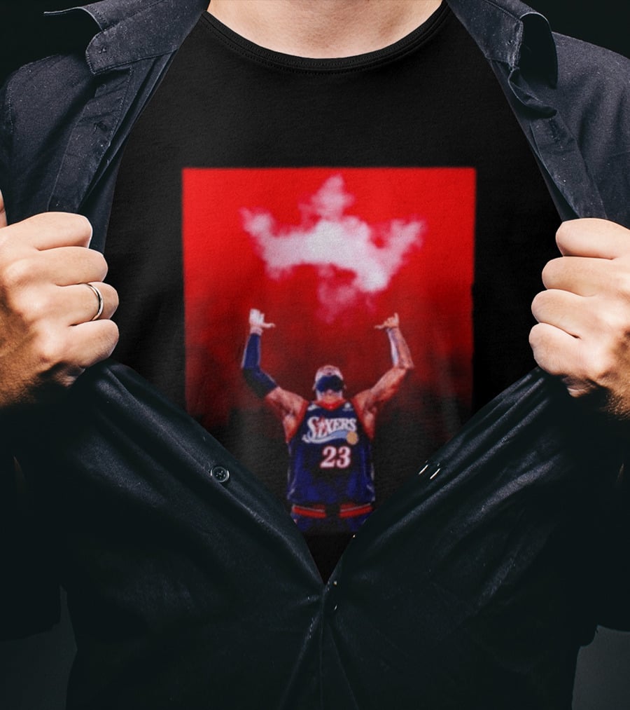 LeBron James Philadelphia 76ers No 23 ClutchPoints King Celebration T-Shirt