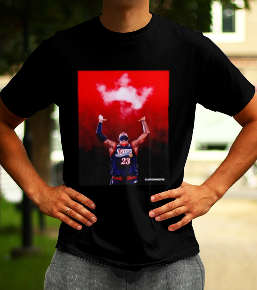 LeBron James Philadelphia 76ers No 23 ClutchPoints King Celebration T-Shirt