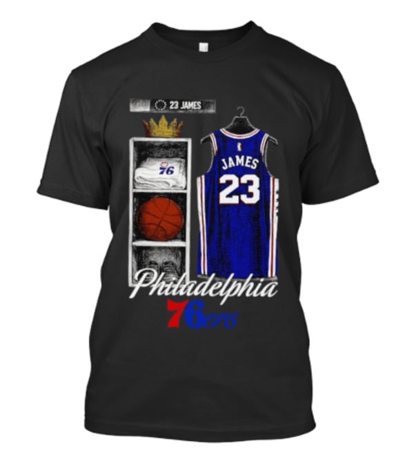 LeBron James 23 Jersey Philadelphia 76ers Locker Room T-Shirt