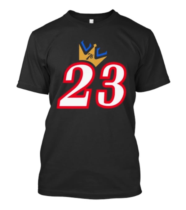 LeBron James 23 King Crown Philadelphia 76ers T-Shirt