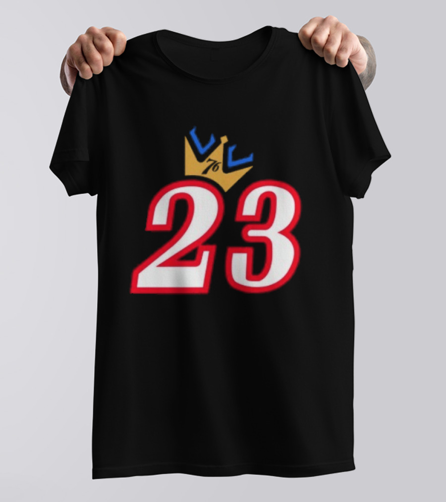 LeBron James 23 King Crown Philadelphia 76ers T-Shirt