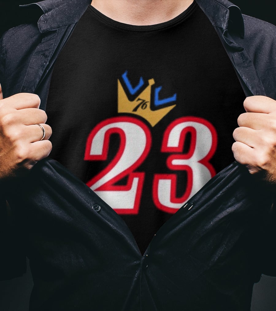 LeBron James 23 King Crown Philadelphia 76ers T-Shirt