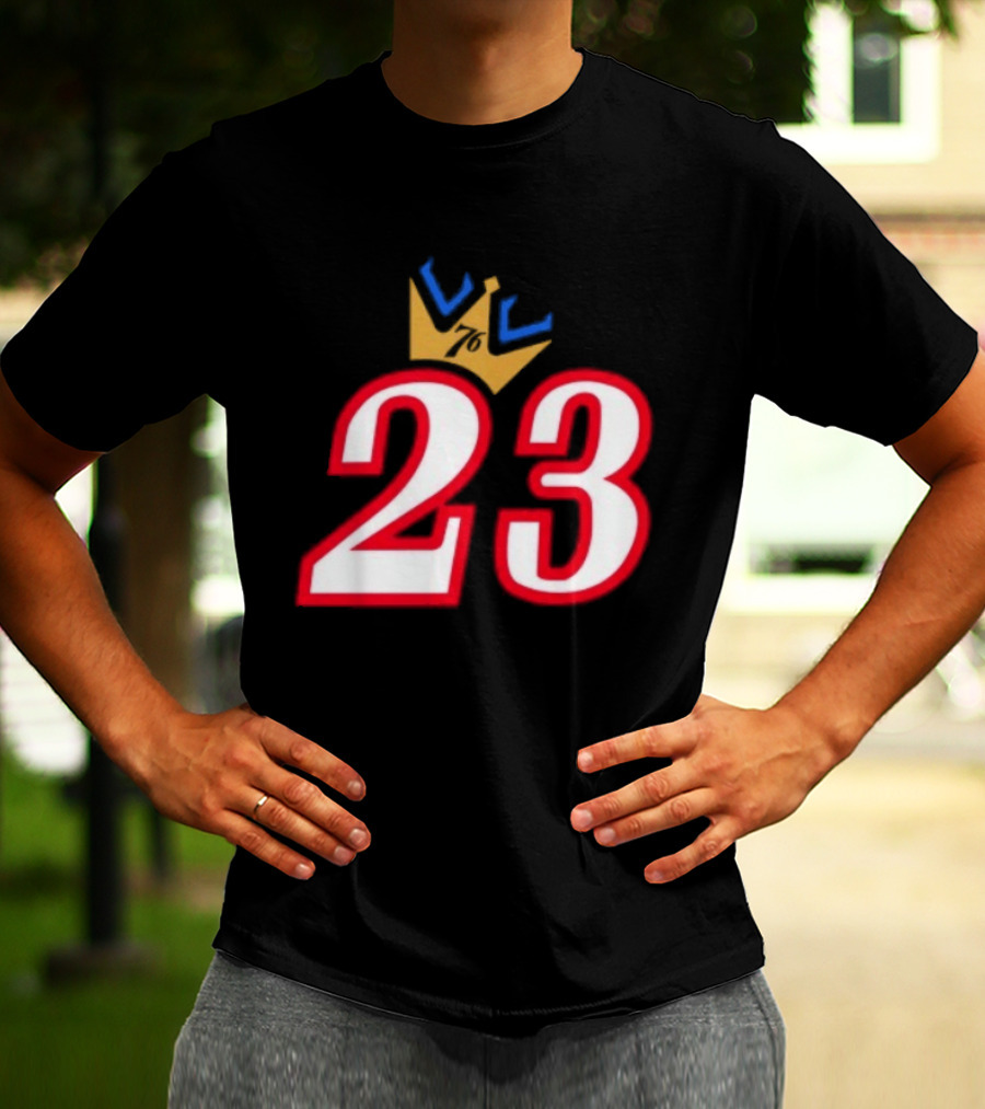 LeBron James 23 King Crown Philadelphia 76ers T-Shirt