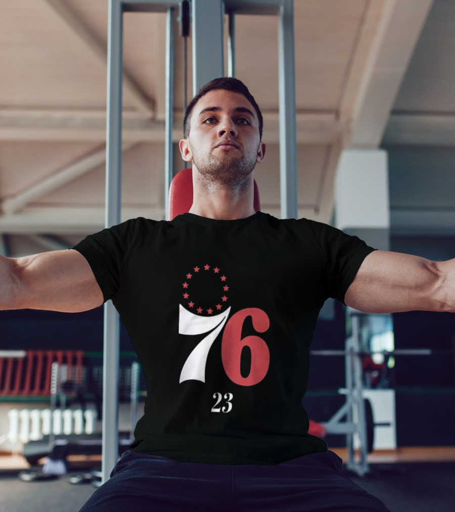 LeBron James Philadelphia 76ers Red In The Paint 23 Number 76 Stars T-Shirt
