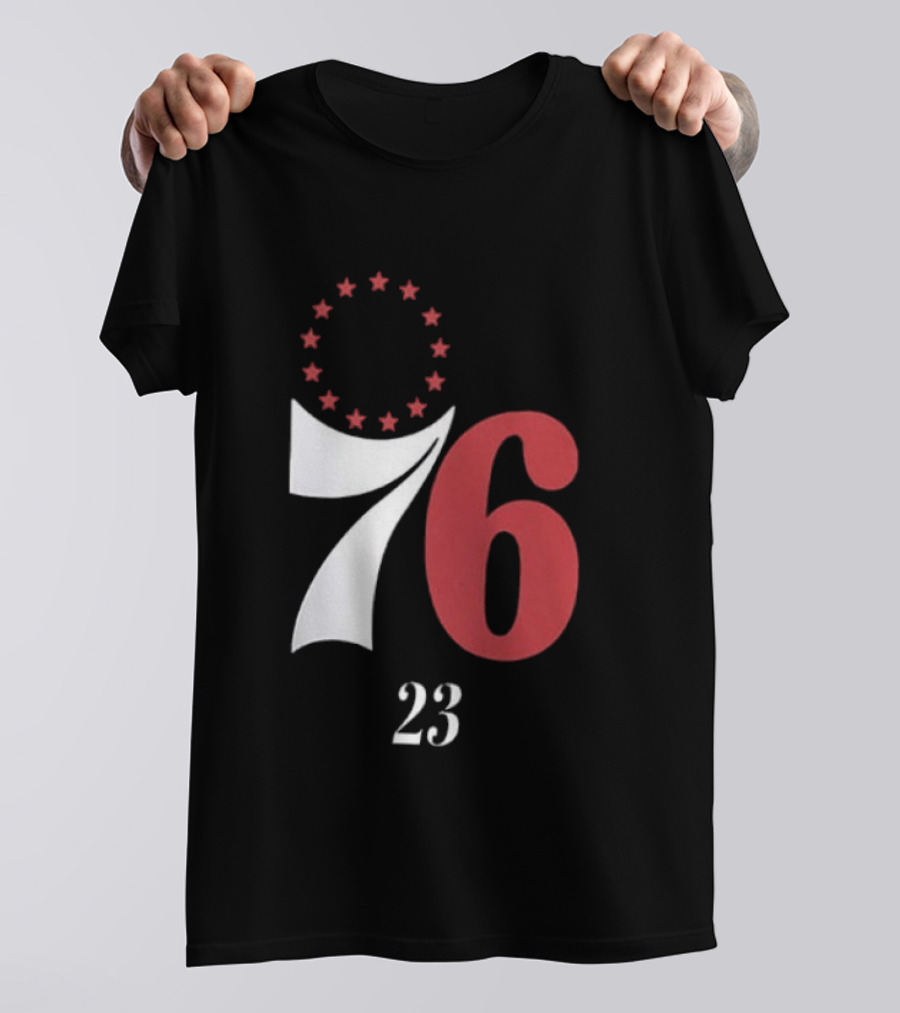 LeBron James Philadelphia 76ers Red In The Paint 23 Number 76 Stars T-Shirt