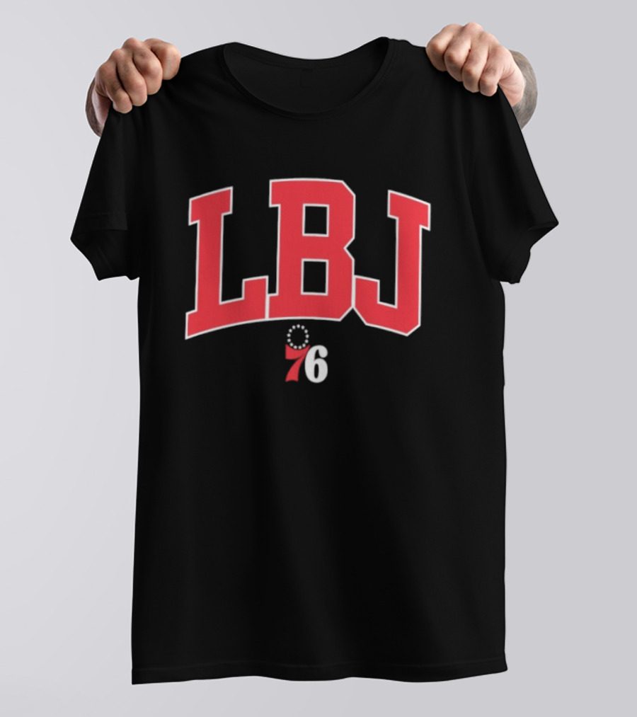 LeBron James LBJ Philadelphia 76ers 76 Royal Varsity Initials T-Shirt