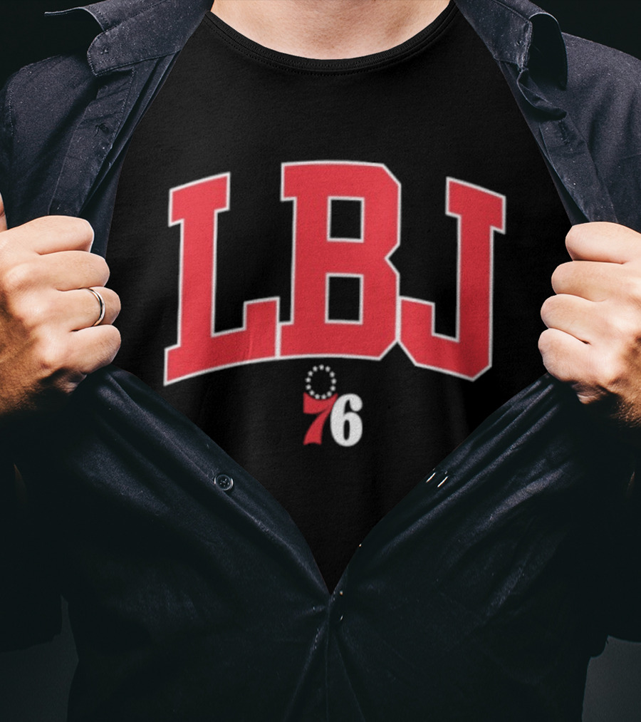 LeBron James LBJ Philadelphia 76ers 76 Royal Varsity Initials T-Shirt
