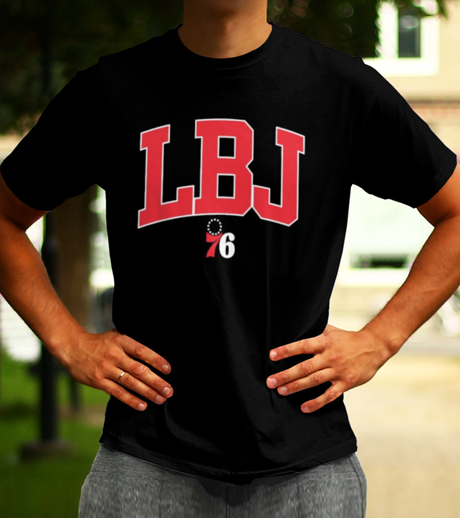 LeBron James LBJ Philadelphia 76ers 76 Royal Varsity Initials T-Shirt