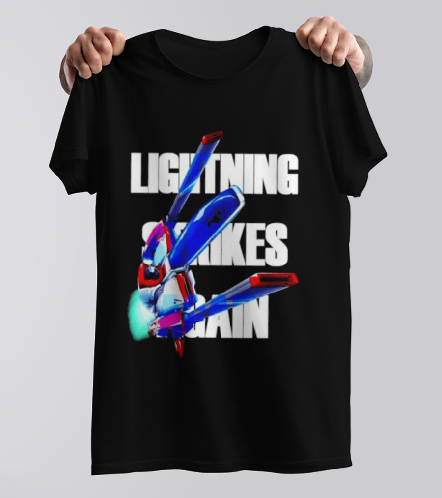 Lightning Strikes Again Gundam Mecha Robot T-Shirt