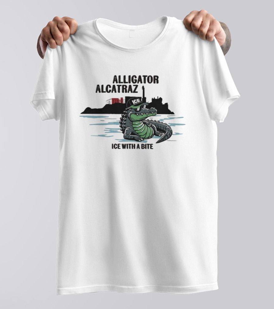 Alligator Alcatraz Ice With A Bite Chilling Reptile At San Francisco Bay T-Shirt
