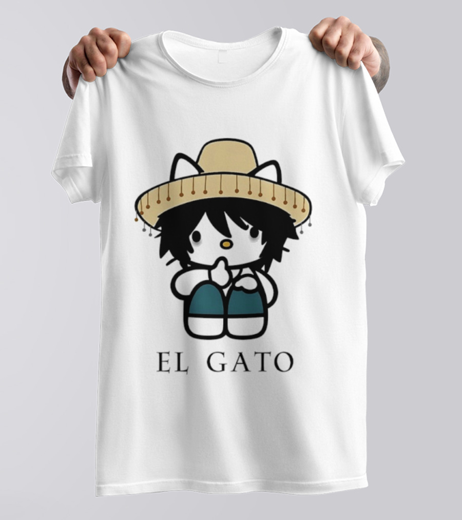 El Gato Hello Kitty L Lawliet Crossover With Sombrero T-Shirt