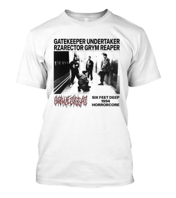 Gravediggaz Six Feet Deep 1994 Gatekeeper Undertaker Rzarector Grym Reaper Horrorcore T-Shirt