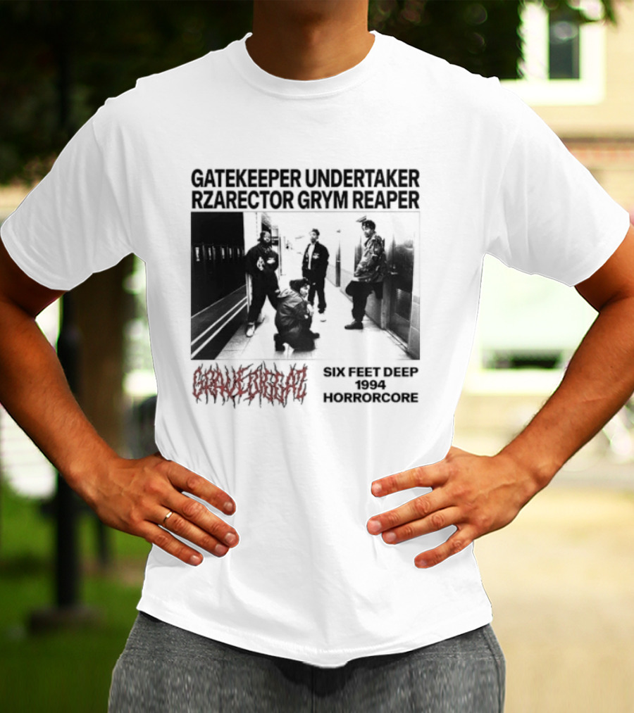 Gravediggaz Six Feet Deep 1994 Gatekeeper Undertaker Rzarector Grym Reaper Horrorcore T-Shirt