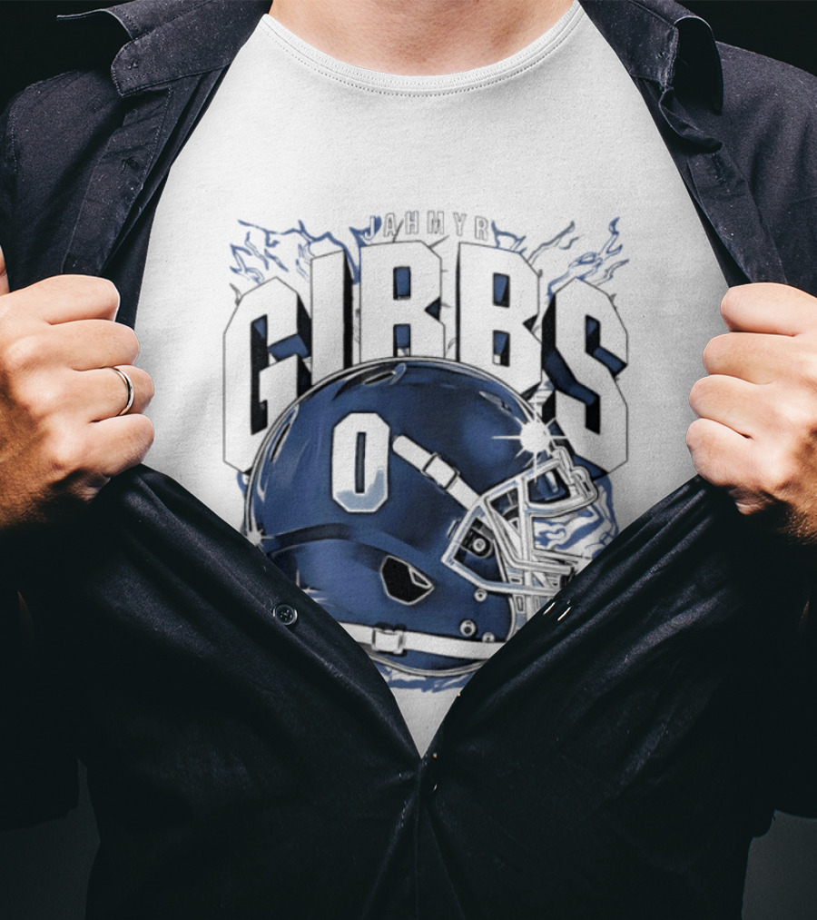 Jahmyr Gibbs 0 Detroit Lions Football Helmet 2026 GIBBS T-Shirt