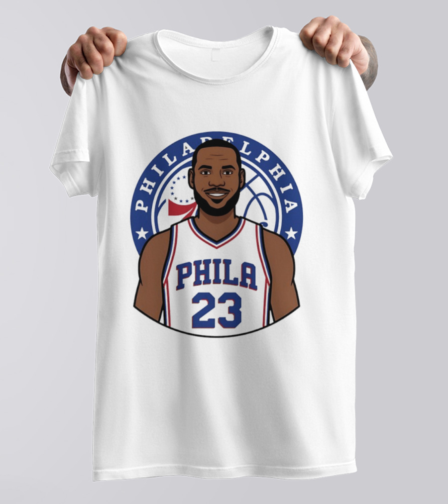 King James Philadelphia Phila 23 Basketball 76ers Star T-Shirt