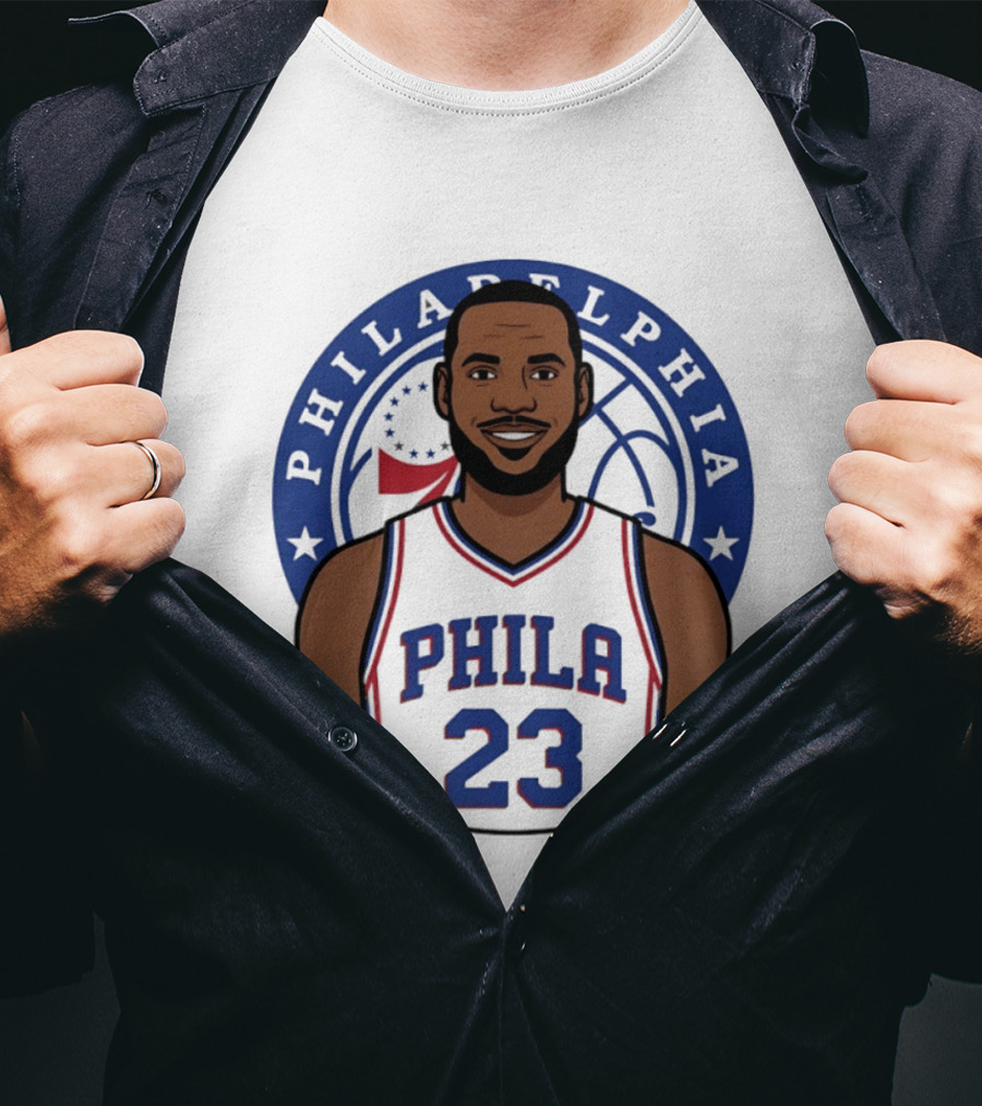 King James Philadelphia Phila 23 Basketball 76ers Star T-Shirt