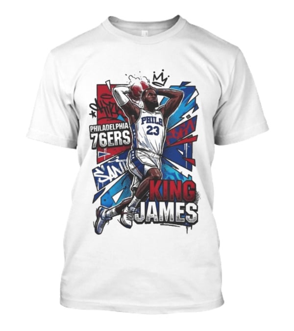 Philadelphia 76ers King James Dunk Graffiti T-Shirt