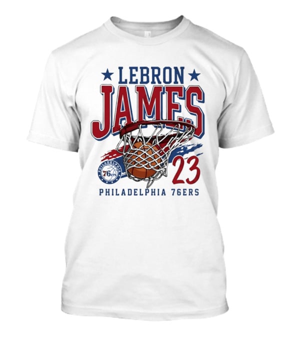 LeBron James Basketball 23 Hoop Philadelphia 76ers T-Shirt
