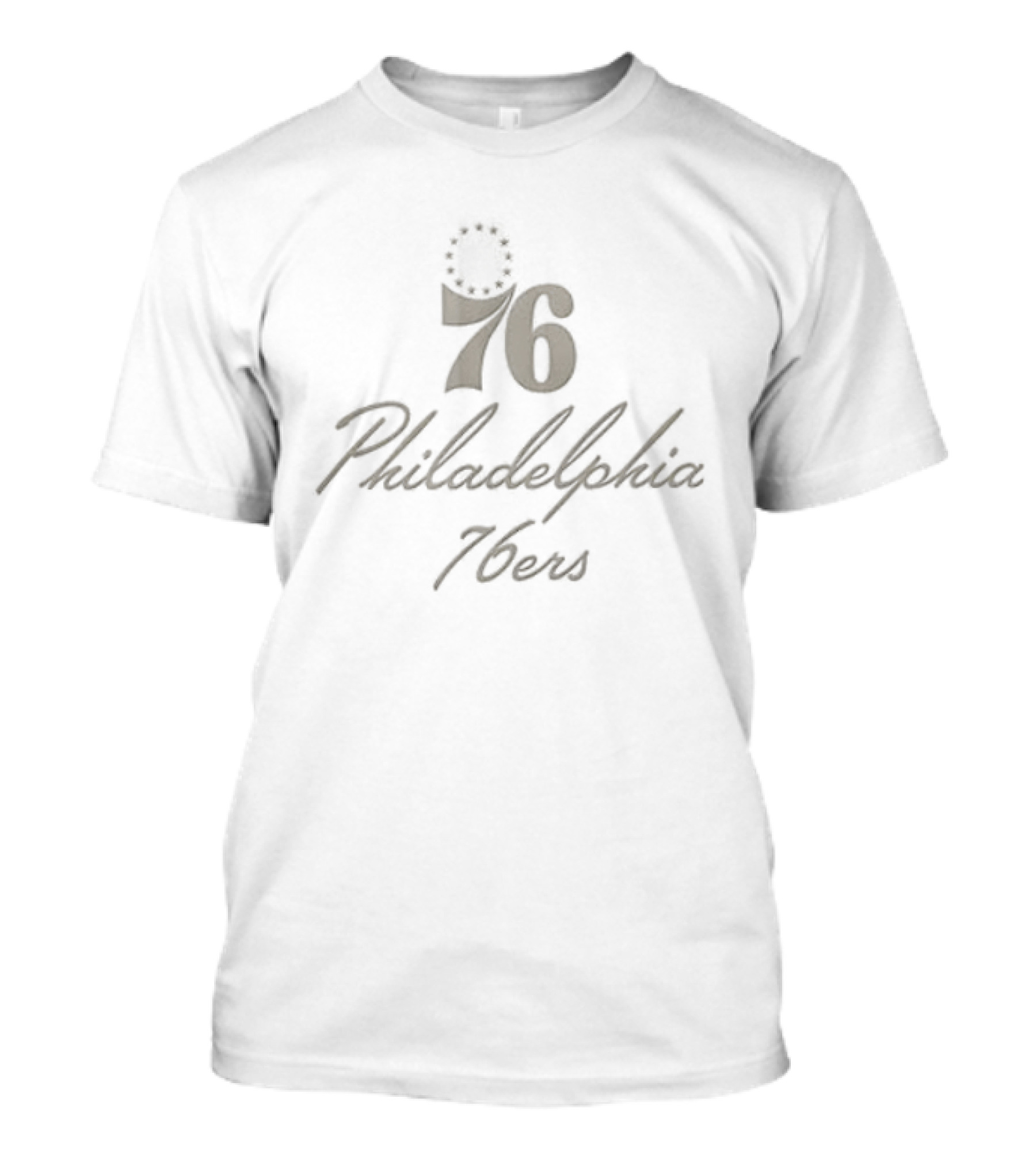 Philadelphia 76ers Cream Name & Number LeBron James 2 Sided T-Shirt