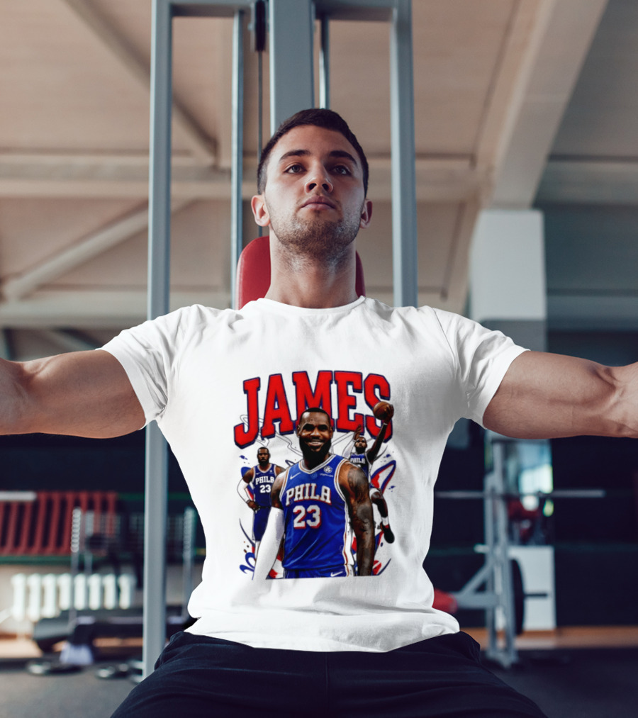 Philadelphia 76ers LeBron James 2026 Basketball Player T-Shirt