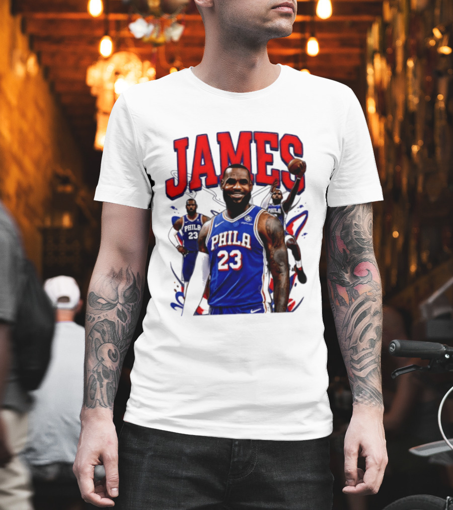 Philadelphia 76ers LeBron James 2026 Basketball Player T-Shirt
