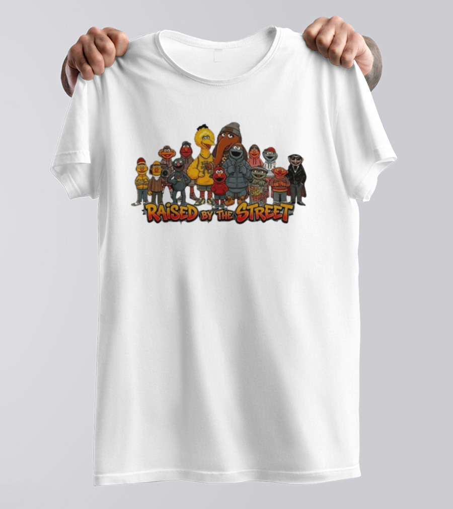 Raised By The Street Vintage Cartoon Characters Collection T-Shirt
