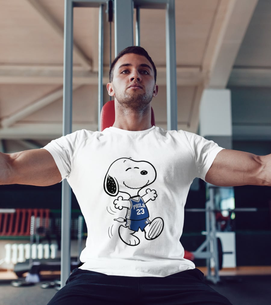 Snoopy Philly 23 Basketball Peanuts X LeBron James Philadelphia Sixer T-Shirt
