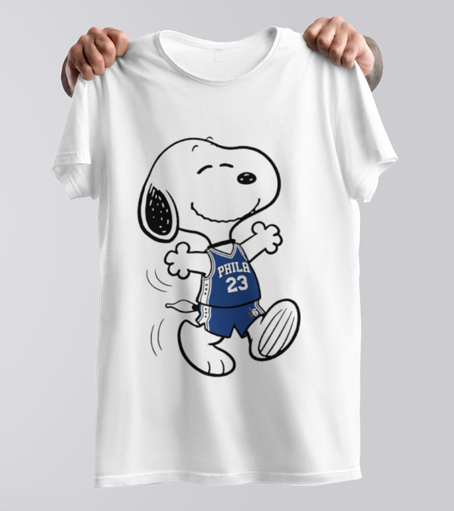 Snoopy Philly 23 Basketball Peanuts X LeBron James Philadelphia Sixer T-Shirt