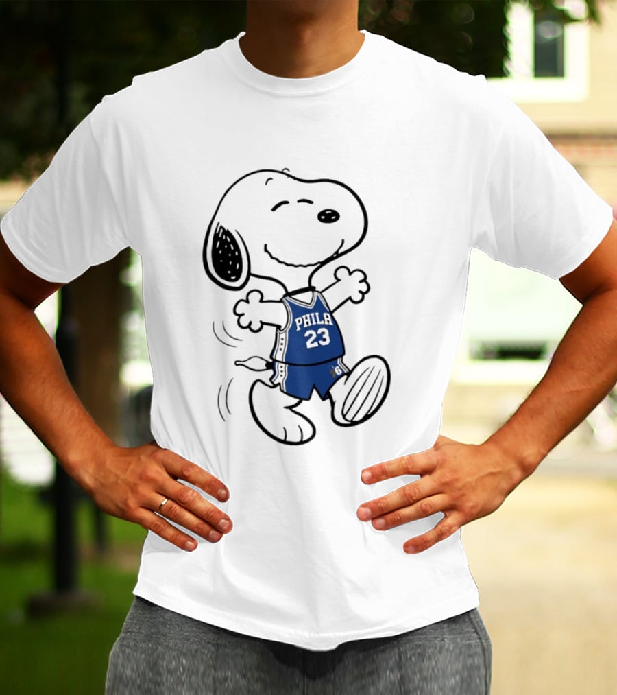 Snoopy Philly 23 Basketball Peanuts X LeBron James Philadelphia Sixer T-Shirt