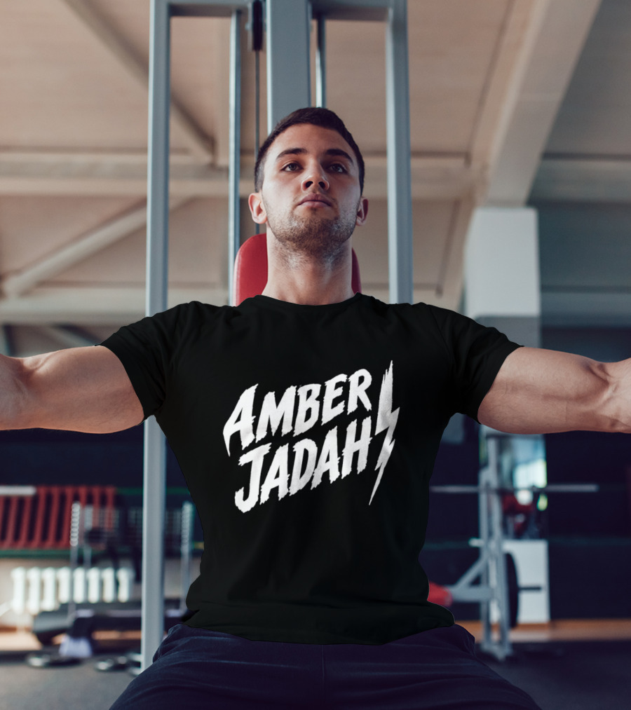 Amber Jadah Lightning Bold Text With Iconic Bolt T-Shirt