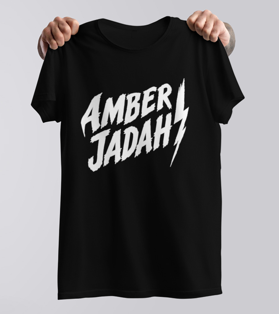 Amber Jadah Lightning Bold Text With Iconic Bolt T-Shirt