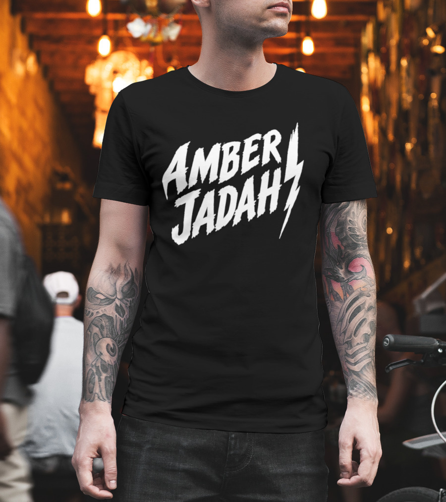 Amber Jadah Lightning Bold Text With Iconic Bolt T-Shirt