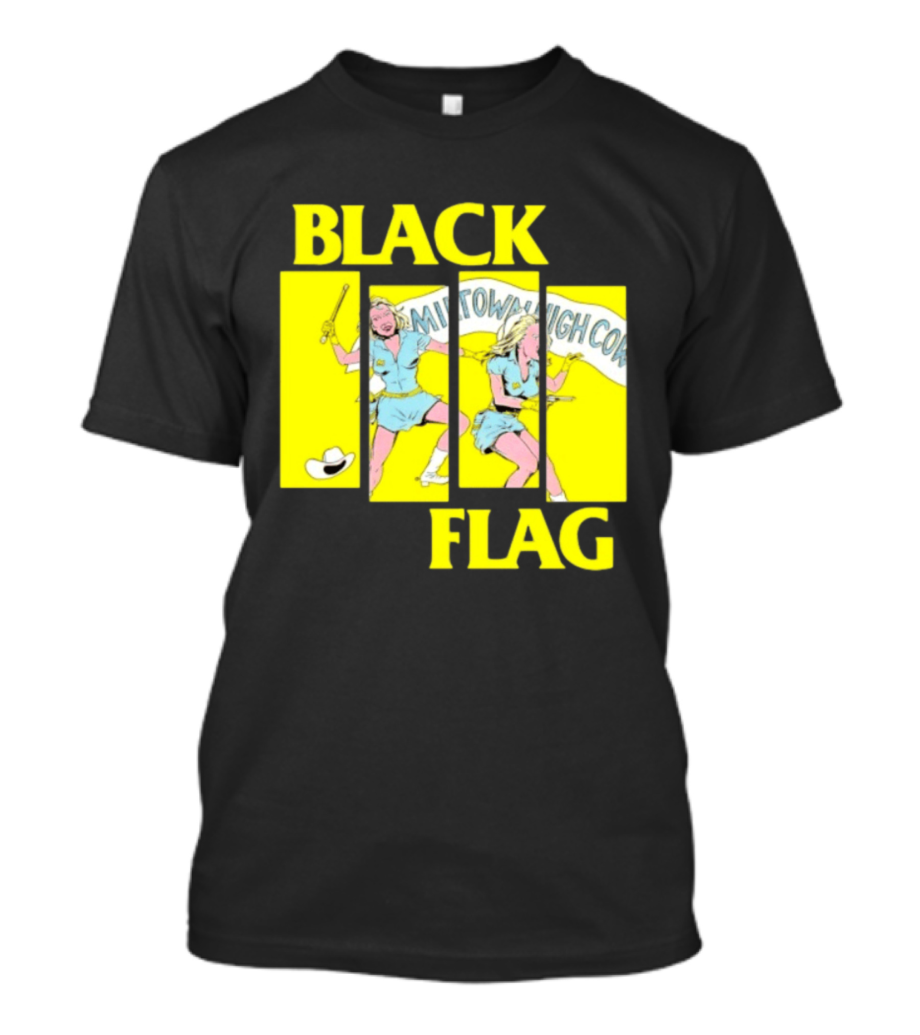 Black Flag Midtown High Comix Punk Rock Mid 20th Century T-Shirt