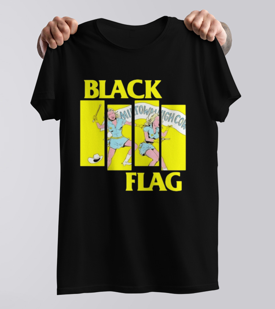 Black Flag Midtown High Comix Punk Rock Mid 20th Century T-Shirt