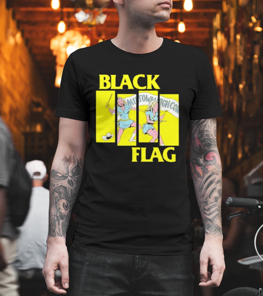 Black Flag Midtown High Comix Punk Rock Mid 20th Century T-Shirt