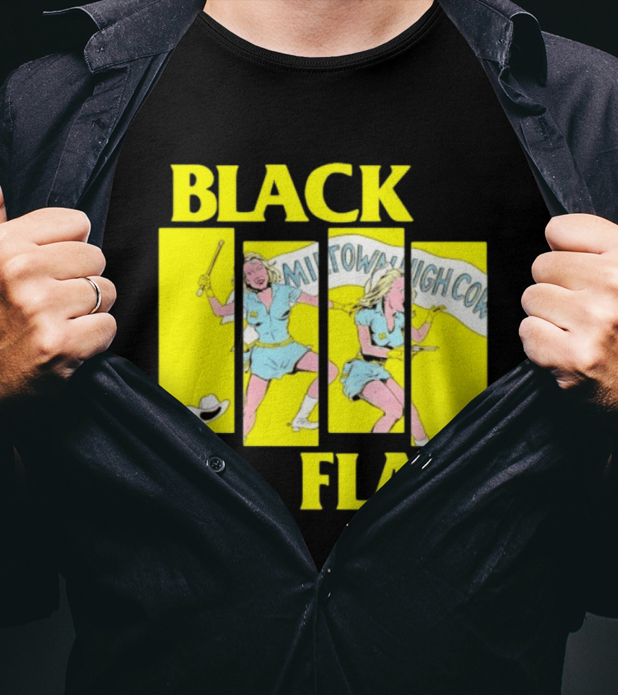 Black Flag Midtown High Comix Punk Rock Mid 20th Century T-Shirt
