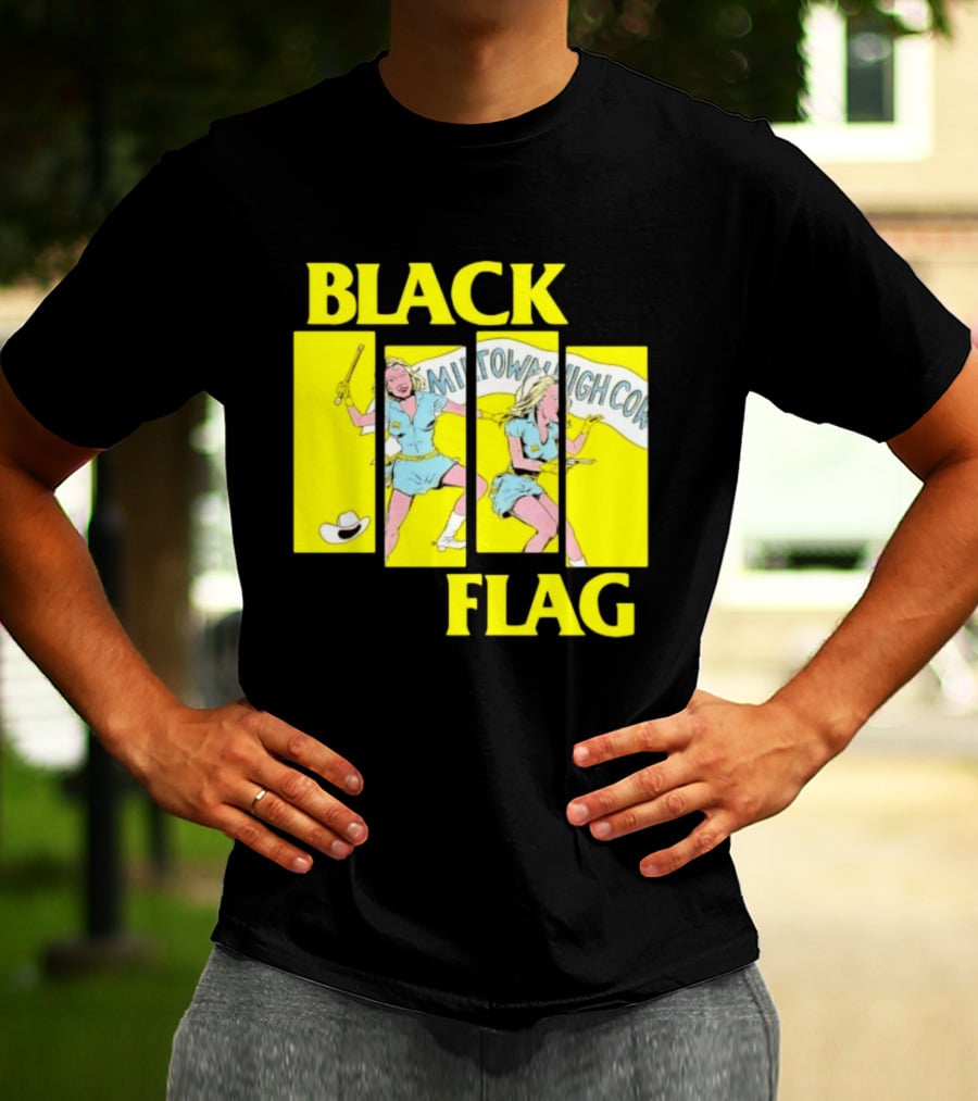 Black Flag Midtown High Comix Punk Rock Mid 20th Century T-Shirt