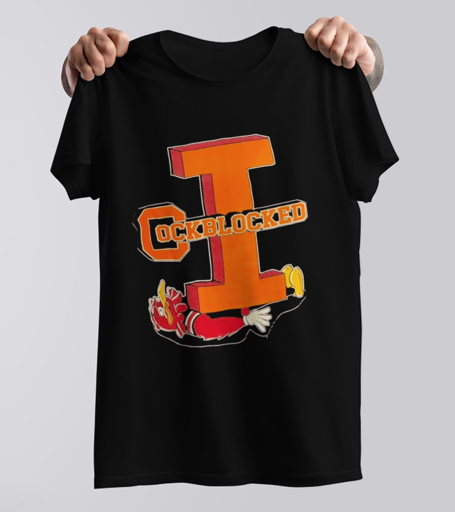 Cockblocked Illinois Fighting Illini Big I Defeat T-Shirt